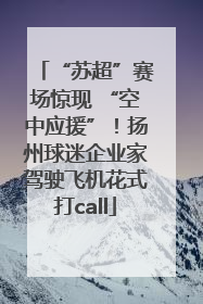 “苏超”赛场惊现 “空中应援”！扬州球迷企业家驾驶飞机花式打call